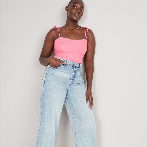 SOLD ✂️ NWOT Linen Blend Crop Top - Picture 6 of 9